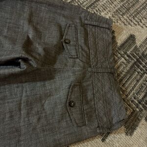 Women’s gray dress pants, low waisted ways to bottom length of 42”